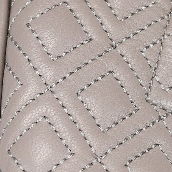 Tory Burch Minnie Travel Ballet Flat Quilted Leather Dust Storm Gold Taupe - Picture 5 of 10